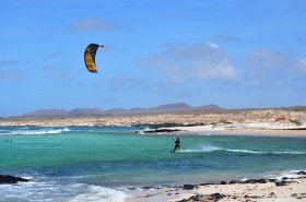 Kiteboarding, Fuerteventura, Canary Islands