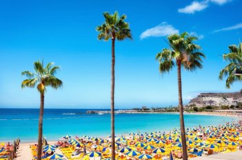 playa de Amadores near Puerto Rico town, Gran Canaria, Canary Islands. Spain