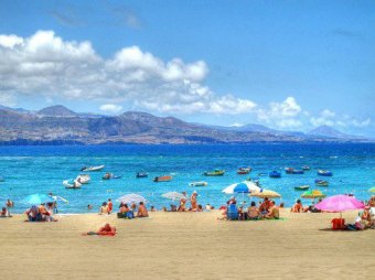 Playa de Las Canteras Beach in Las Palmas de Gran Canaria in Gran Canaria, Canary Islands